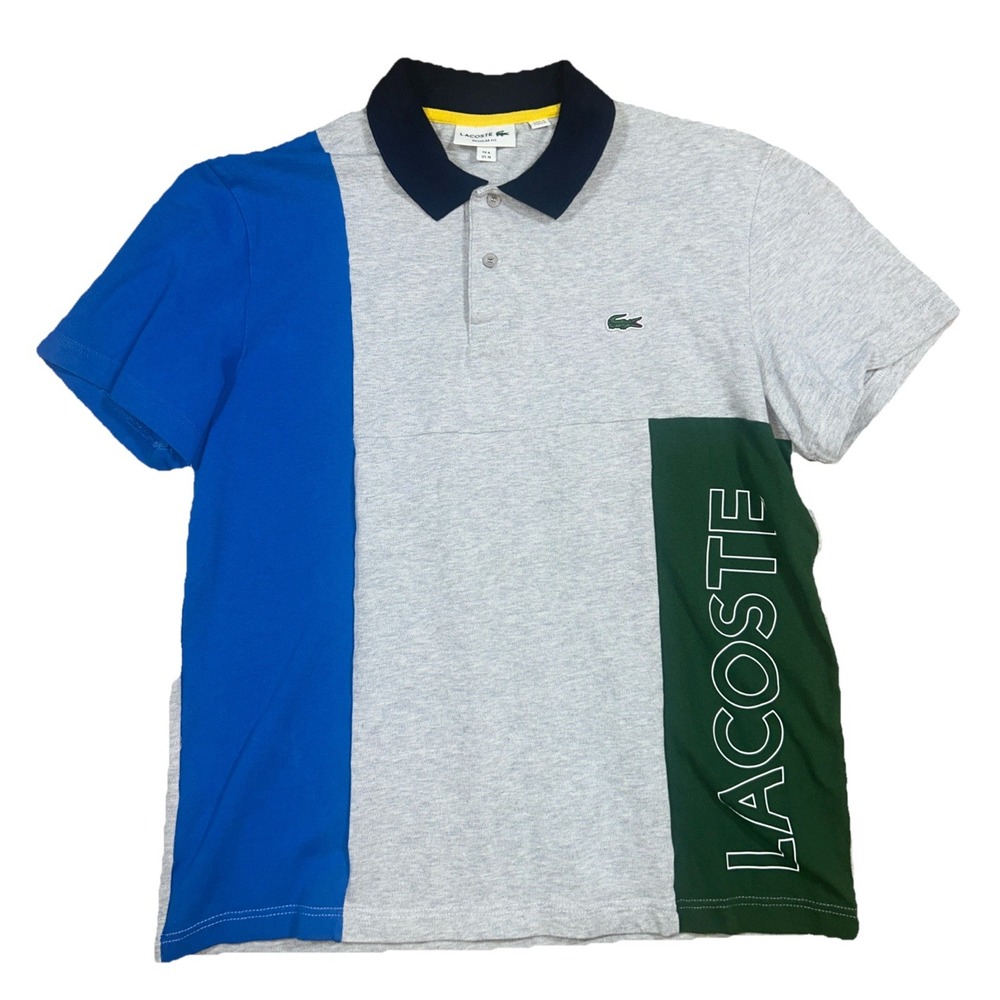 Lacoste Polo Shirt Mens Size 4 Medium Colorblock Regular Fit Stretch Cotton